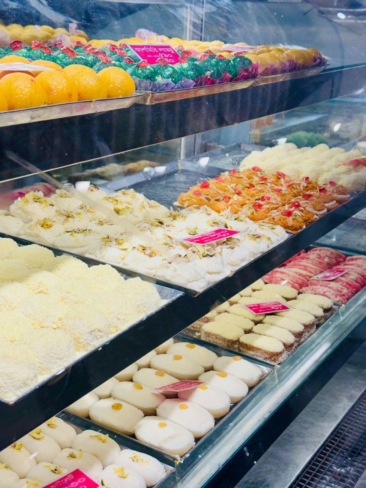 An assortment of Indian sweets arranged for a festive platter